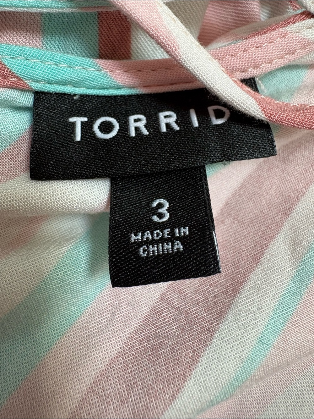 torrid Pink Multi-Striped V-Neck Drawstring Tunic - Picture 6 of 8